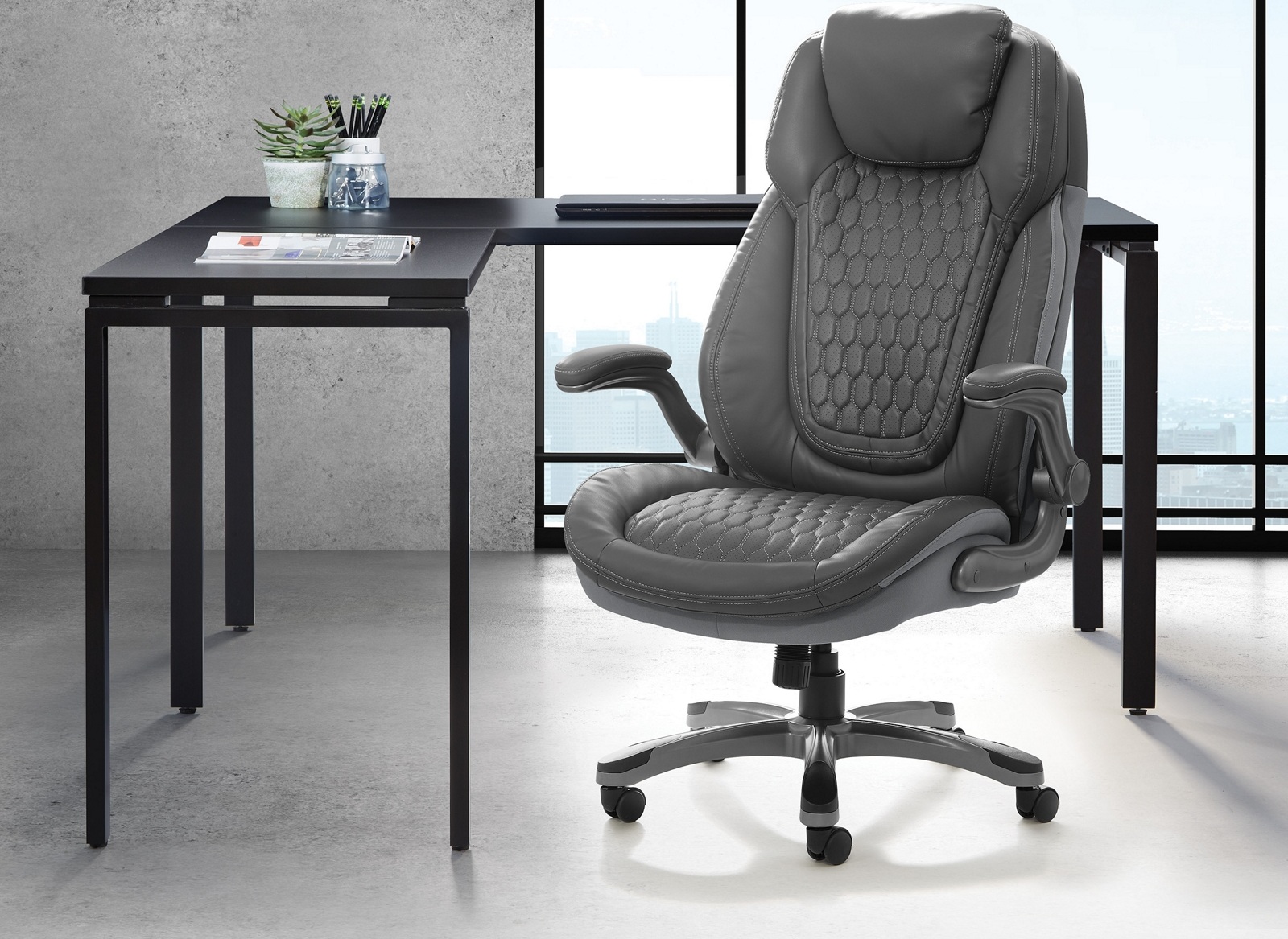 Pro-Line II™ Deluxe Executive Textured Chair with Flip Arms: Built for Long Days and Leadership Comfort