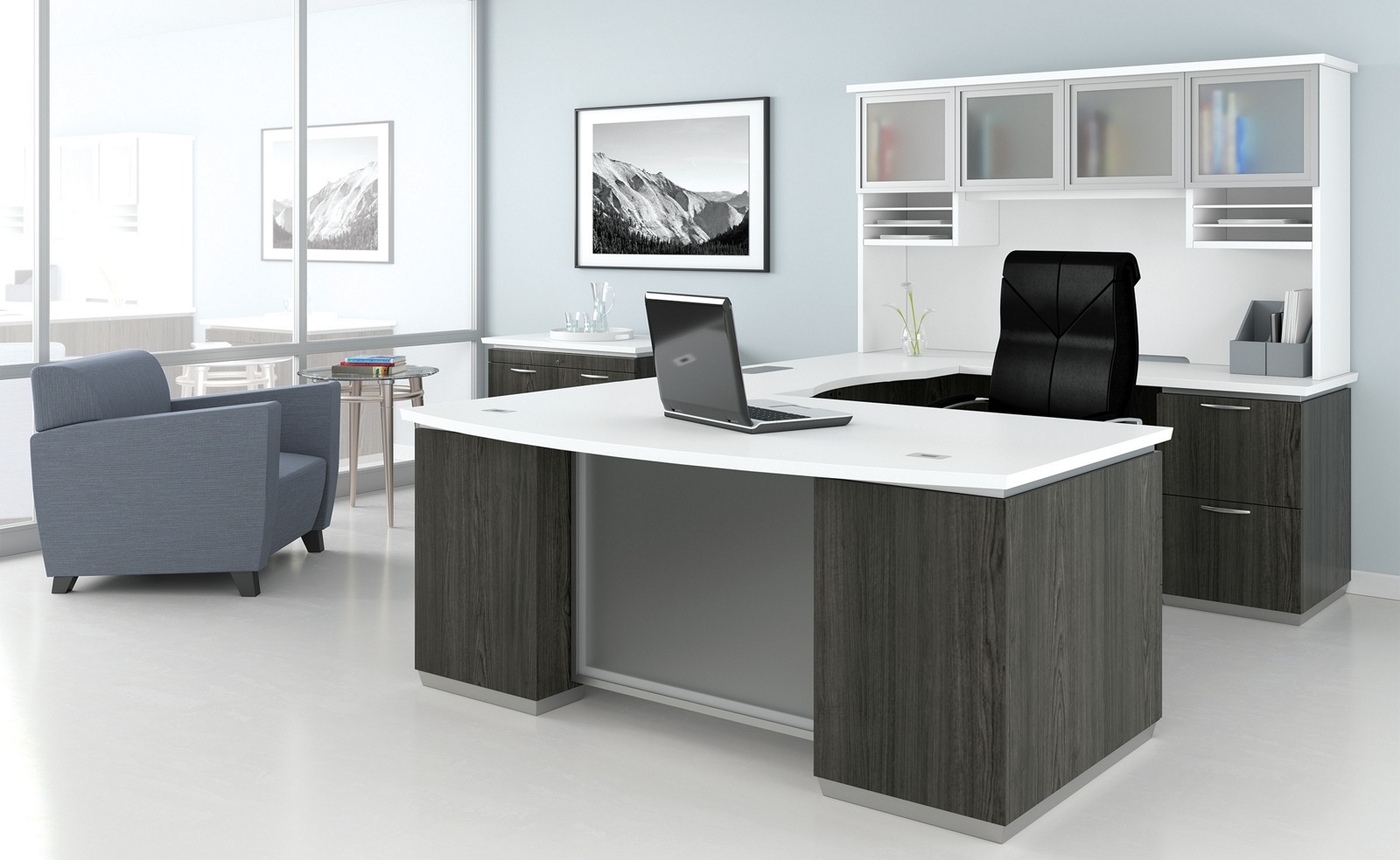 U-Shape Desk Set with Hutch, Left Return: Built for Maximum Storage and Serious Workflows